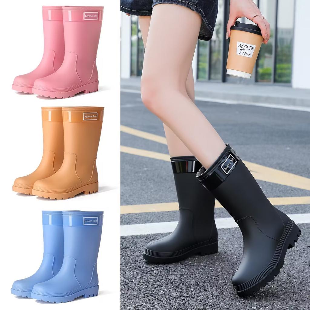 Quality bundle rain shoes women's adult fashion outer wear velvet high rain boots non-slip and anti-skid shoes