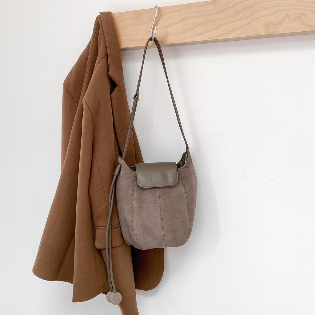 Frosted Skin Pumpkin Bag Autumn and Winter New Fashion Soft Leather Lazy Style Niche High-end Single Shoulder Crossbody Bag