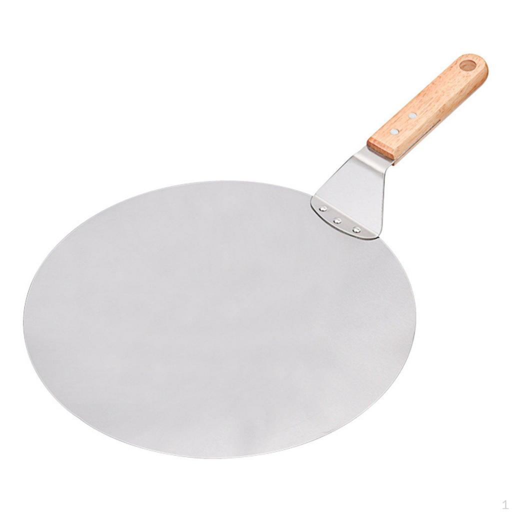 Wood Handle Pizza Peel Stainless Steel Transfer RustResistant Cooking Tool for Oven Oak