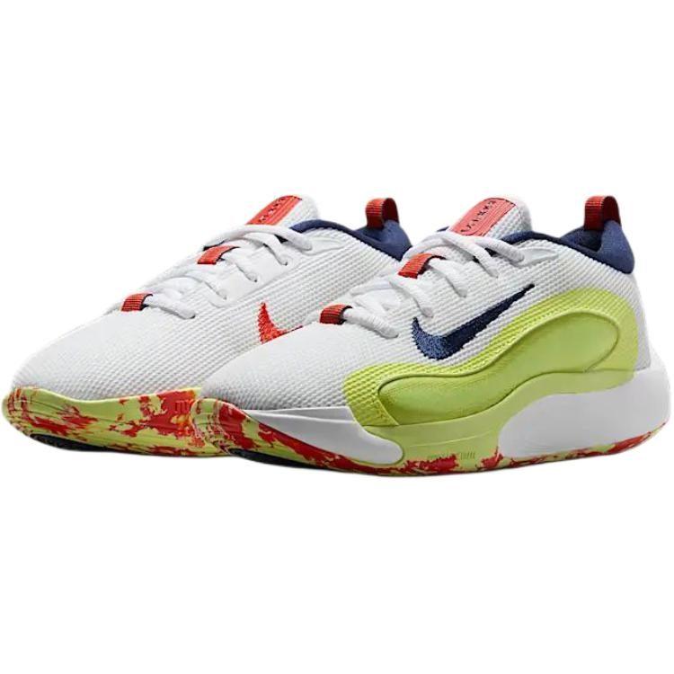 Nike ISOFLY Soft And Comfortable Low top Children's Basketball Shoes White Green Kids' HJ3866-100