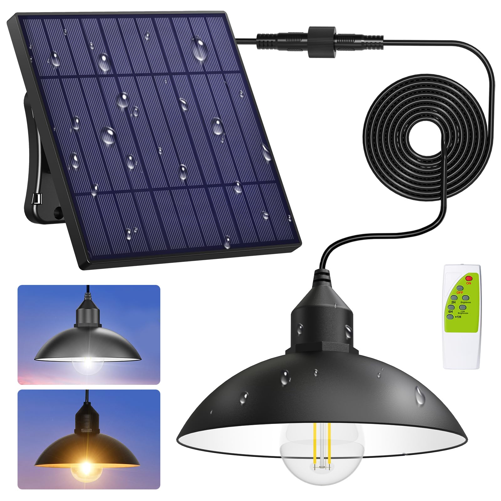 

Intelamp Solar Hanging Light, Outdoor, Waterproof, 5M Extension Cord, Remote Control, Solar Pendant Light (4000mAh High Capacity, Separate Type),