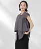 Nano Universe Front Flare Cape Collar Sleeveless F Women's Shirt, 023, Charcoal, 673-5121324