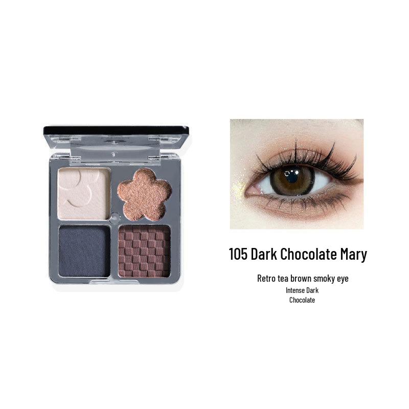 

Makeup Biya Dreamy Haze Eyeshadow Palette: 4-Color Matte, Shimmer & Glitter 1.2g each, 4 colors