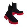 Women's Boots Autumn and Winter Thick-soled Knitted Short Boots Middle Heel Medium Boots Sleeve Large Size Socks Boots