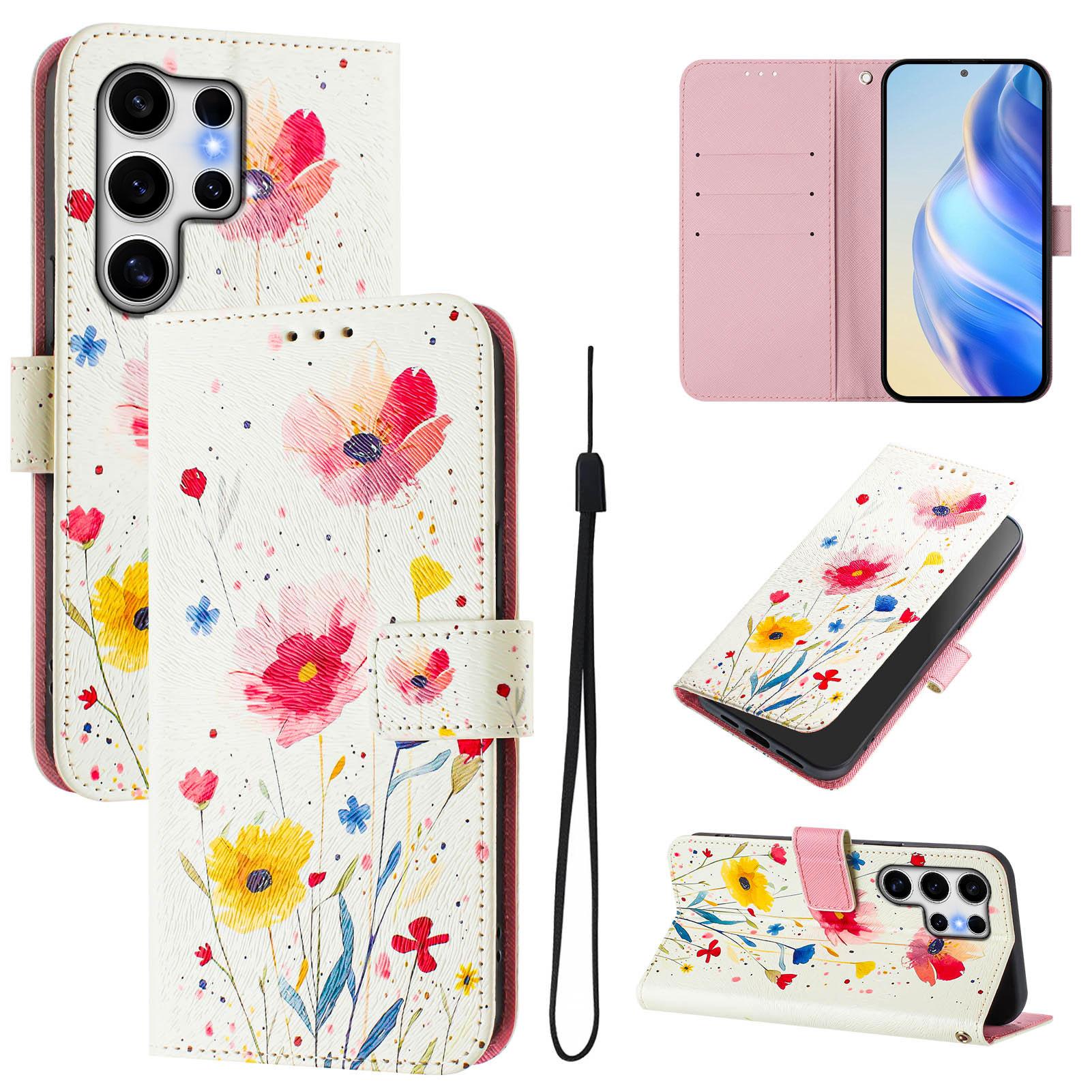 

For Samsung Galaxy A14 4G/Galaxy A14 5G Case Pattern Printing Wallet Phone Cover with Strap H
