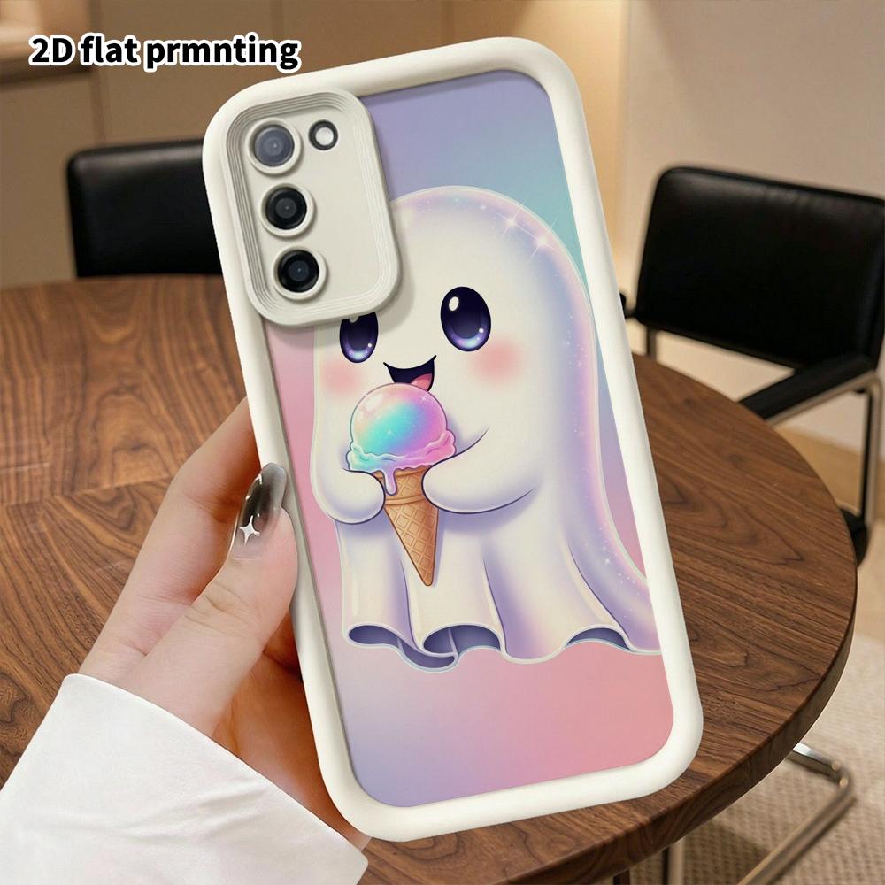 Phone Case: 2D Flat Samsung Galaxy A34 A35 M05 M06 S20 S22 S21 FE Plus 5G Step Protection Case, Solid Color Background, Christmas and Halloween Gifts