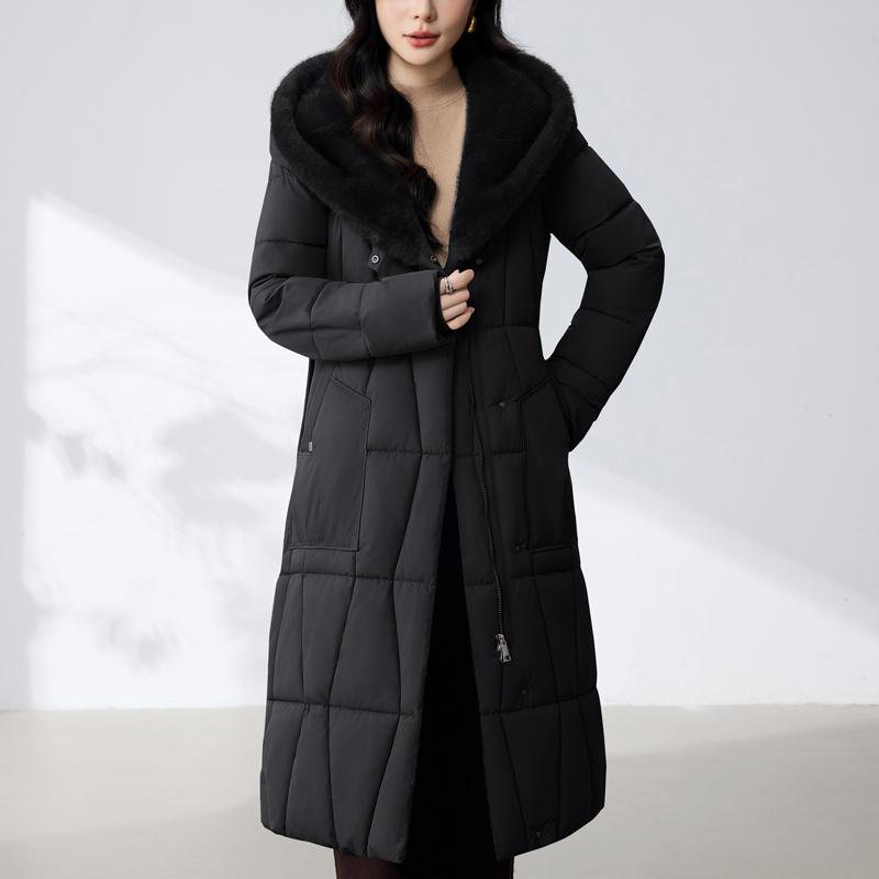 Fashion Woman Parkas Winter Long Coats Hooded Thick Warm Overcoat Women's Jackets With Belt