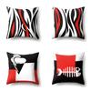 Polyester Pillow Case Car Black and Red Geometric Circle Lines Decorative Home Print Pillow Bedside Cushion Cover