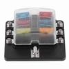 Fuse Holder PBT Box 6 Way Block Board with LED Indicator for Car Marine Boat Yatch