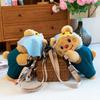 Cowboy bear doll bag for children, backpack cute bear birthday gift doll plush toy