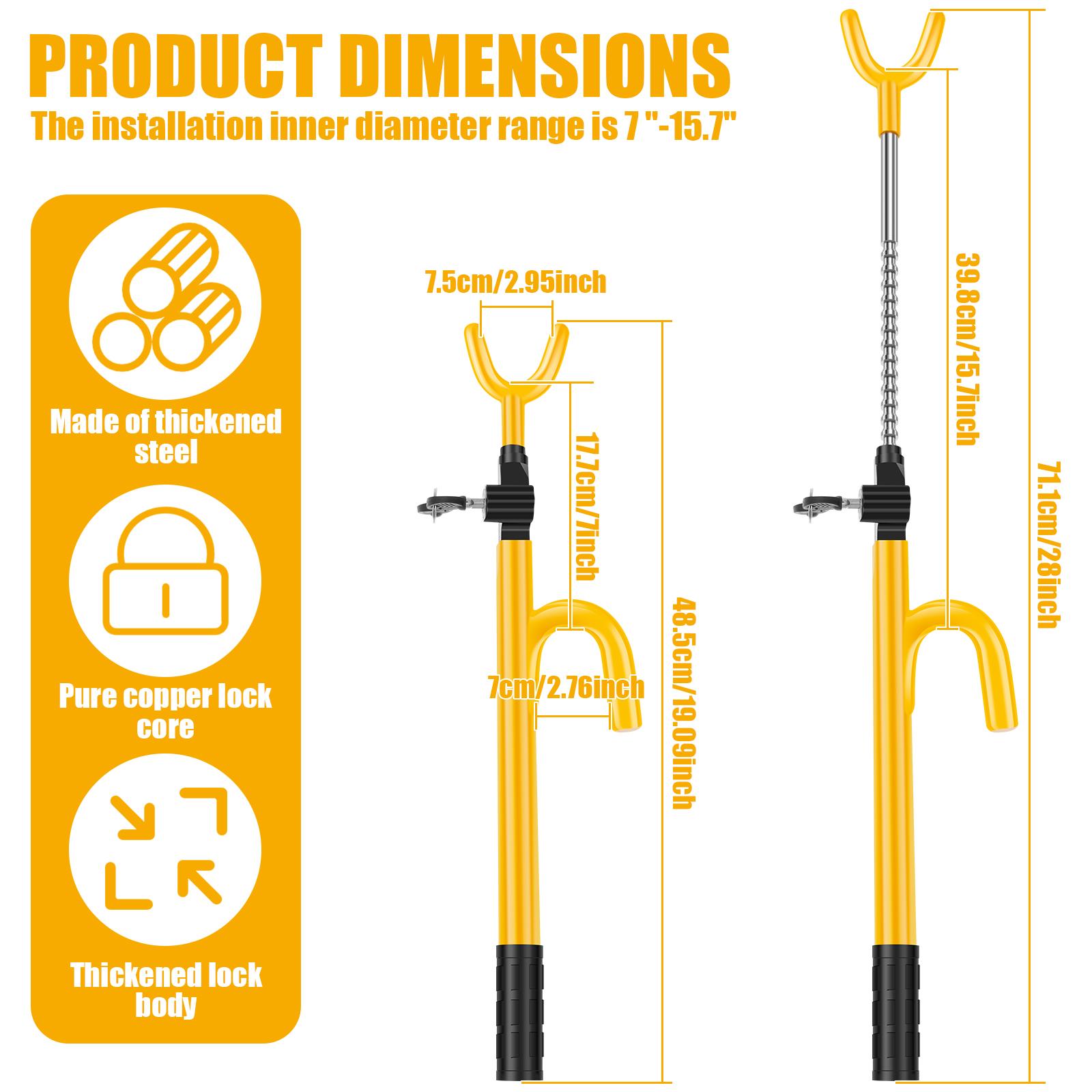 

Vehicle Steering Wheel Lock Car Anti Theft Security Lock with Adjustable Length Universal Fit for Cars SUVs Motorhomes Carava