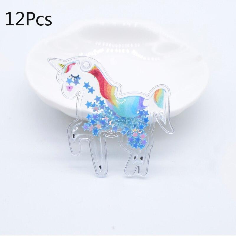 12 Stück NEU bedruckte Einhorn-Applikationen, Scrapbooking, DIY-Patches, Heimdekoration, Ornamnet-Zubehör