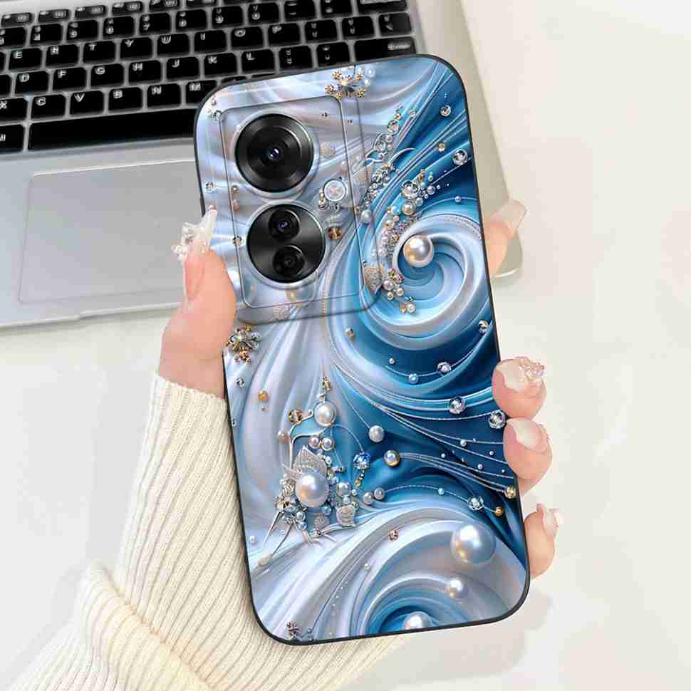 For Oppo Reno11 F 5G CPH2603 Case Cute Cartoon Printed Cherries Soft Silicone Cover For Oppo F25 Pro 5G 6.7" Phone Cases Coque
