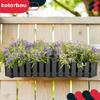 Flowerpot Balcony Terrace Box With Hooks Irrigation System Gray 60Cm