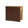 MASSENI Men's Premium Italian Leather Bifold Wallet with Coin Pocket, Tan, Genuine Leather, Lightweight, Holds 4 Cards (Dark Brown)