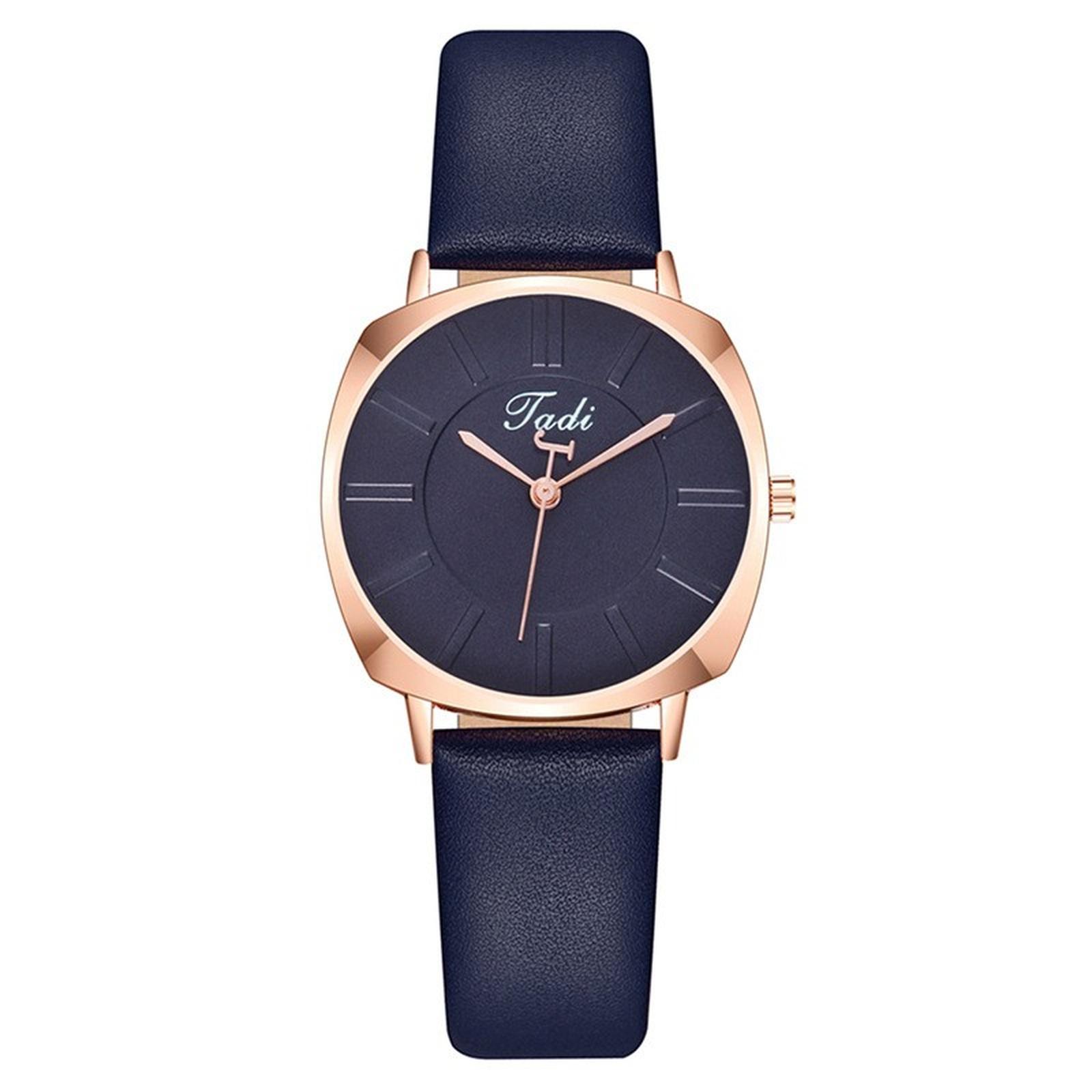 

Women Fashion Leather Watch One Size синій