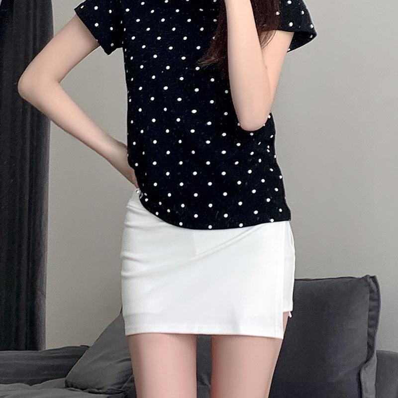 

2025 Женская летняя спортивная А-силуэта облегающая юбка-шорты M (90-105 jin) белый