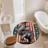 Striped Elephant,Round Area Rug,Carpet Rug for Living Room Bedroom Sofa Playroom Decor,Non-slip Floor Mat