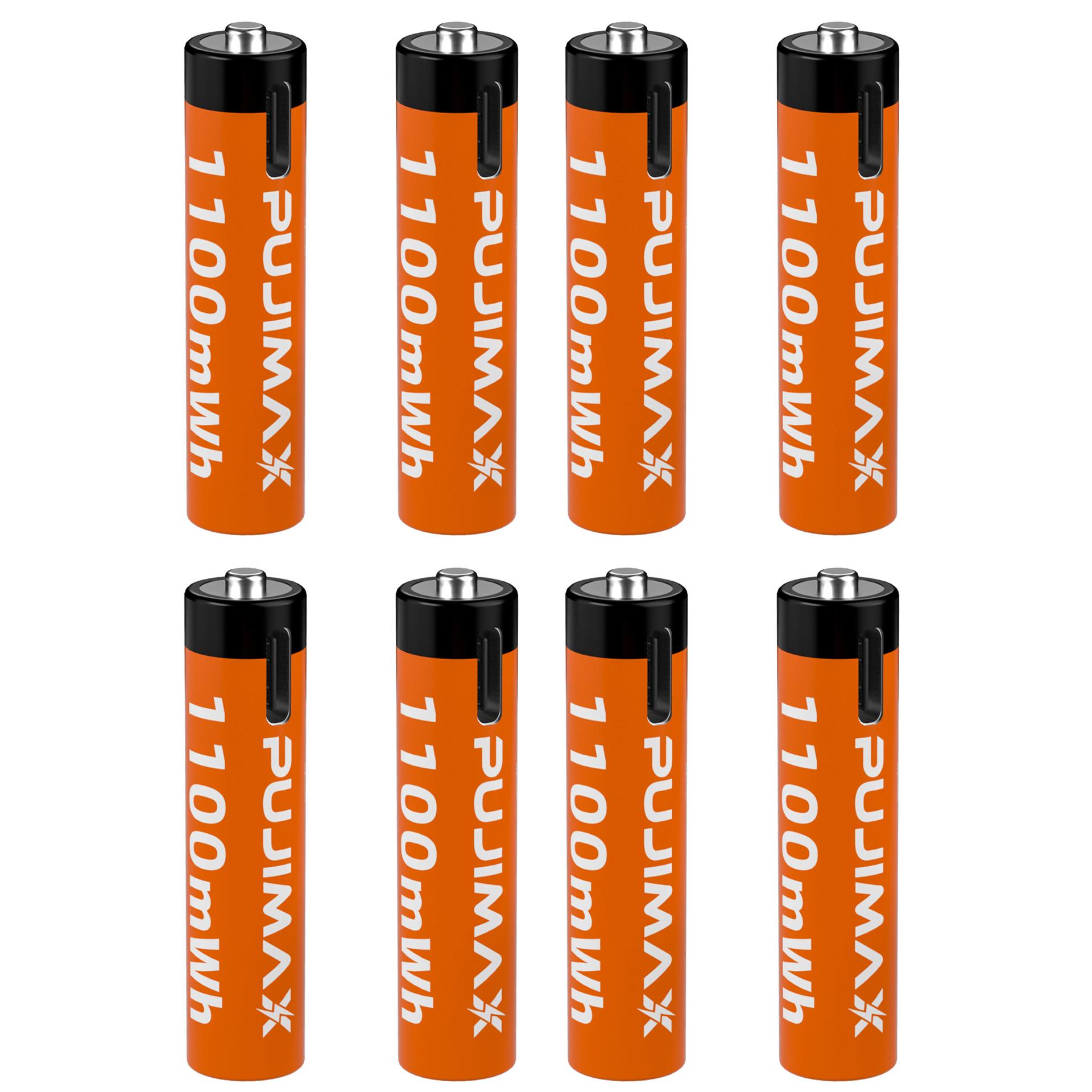 

1,5 В USB-порт перезаряжаемая литиевая батарея 1100mwh-3400mwh10440 1100mWh-8Pcs