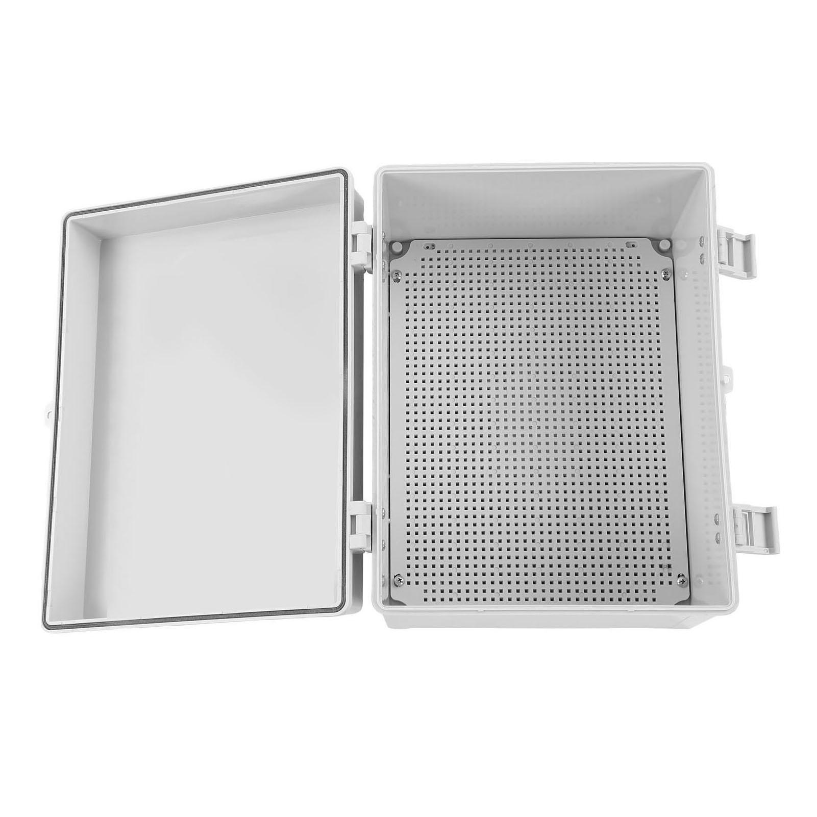 

Electrical Junction Box Plastic Buckle Waterproof Project Box Electrical Enclosure with Grey Cover Mounting Plate