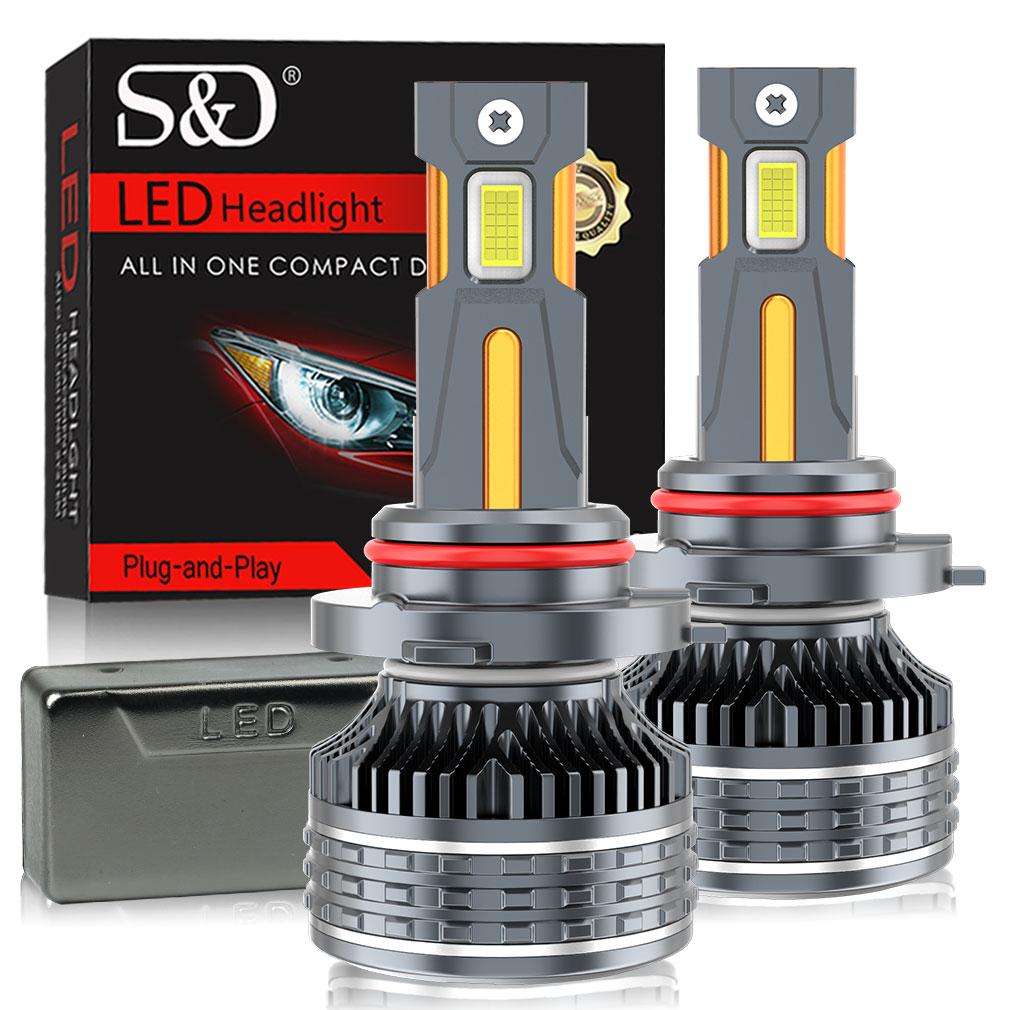 2ks 60000LM H7 LED H1 Canbus H4 H11 H8 9005 HB3 9006 HB4 9012 Hir2 Žárovky do automobilových světlometů CSP Čtyři měděné trubky 6500K Bílá Auto světlomet