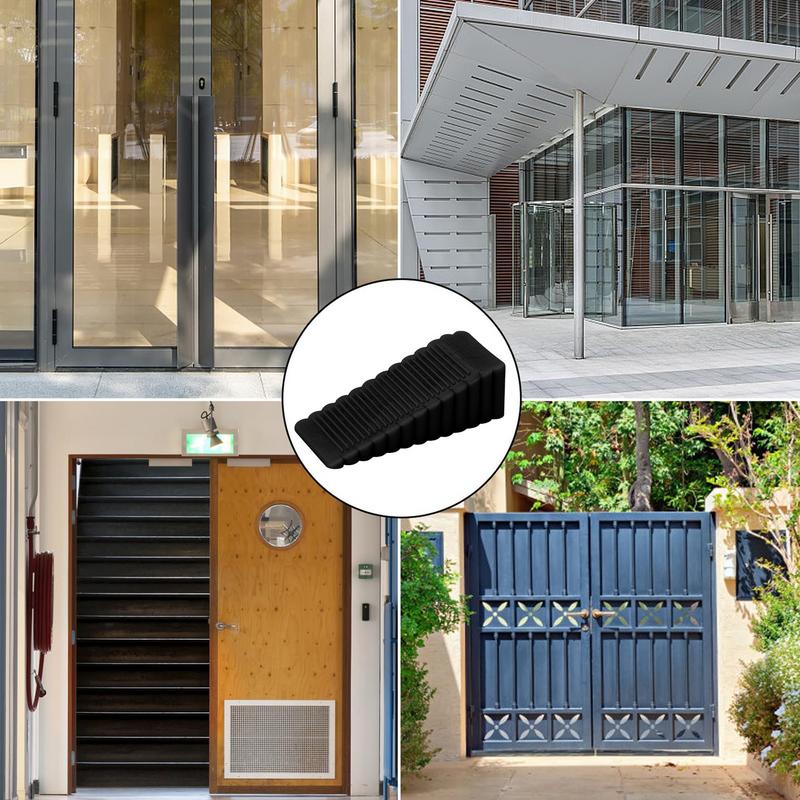 Windproof Silicone Door Stopper black Rubber Door Stopper Wedge Block Home Office Door Rear Retainer Anti-collision Stop
