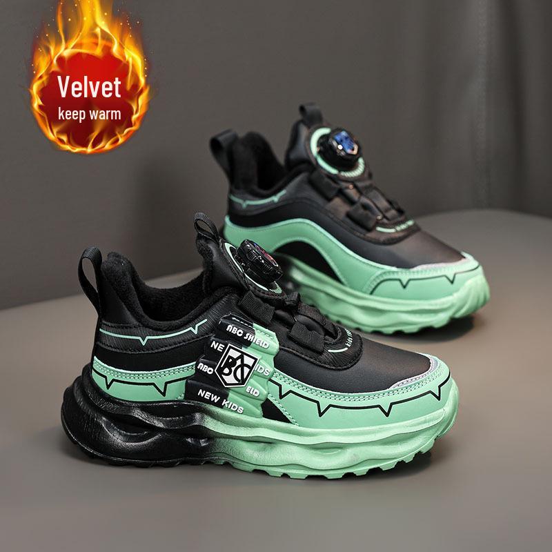 Girls  Winter Cotton Shoes 2025 - Velvet Lined, Non-Slip, Warm Running Sneakers 34