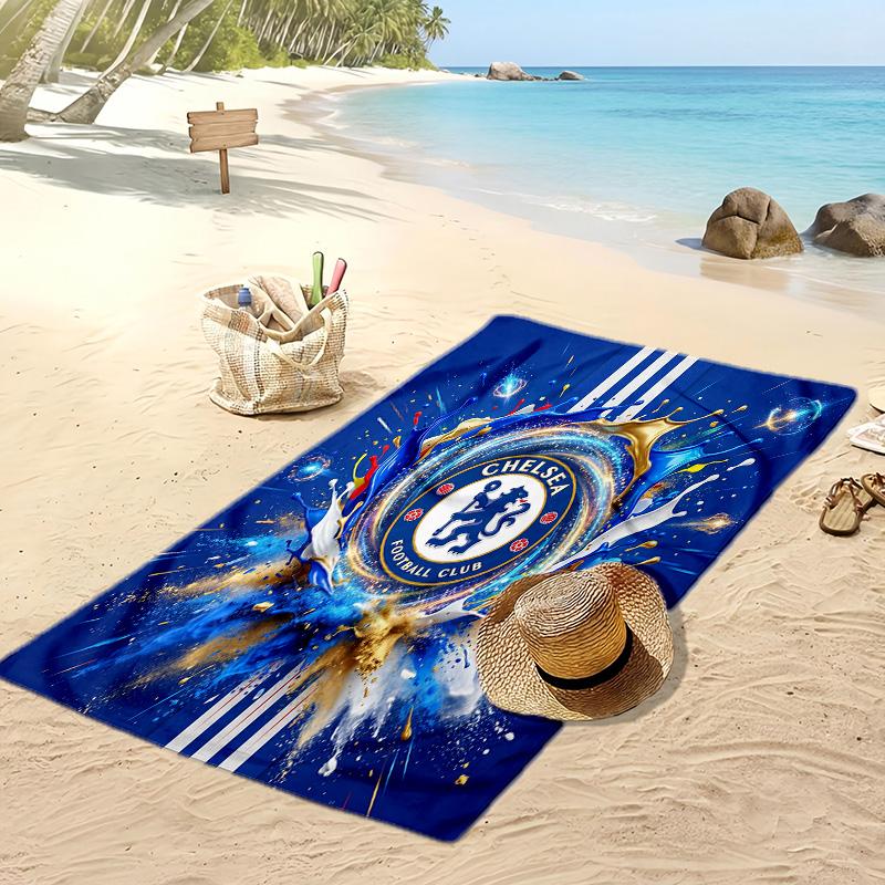 Chelsea FC Printed Beach Towel Quick Dry Soft TowelPortable Large Rectangular Beach Blanket for Travel Swimming Pool