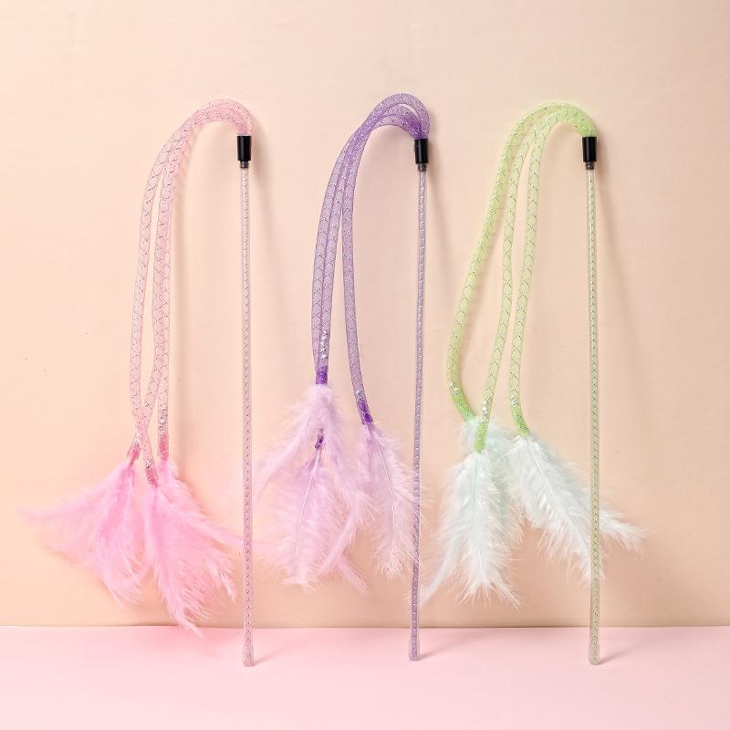 Cat Toy Self Hi Feather Toys for Cats Playing Stick Bite Resistant Cat Toys Interactive Funny Cats Toy with Bell Pet Products