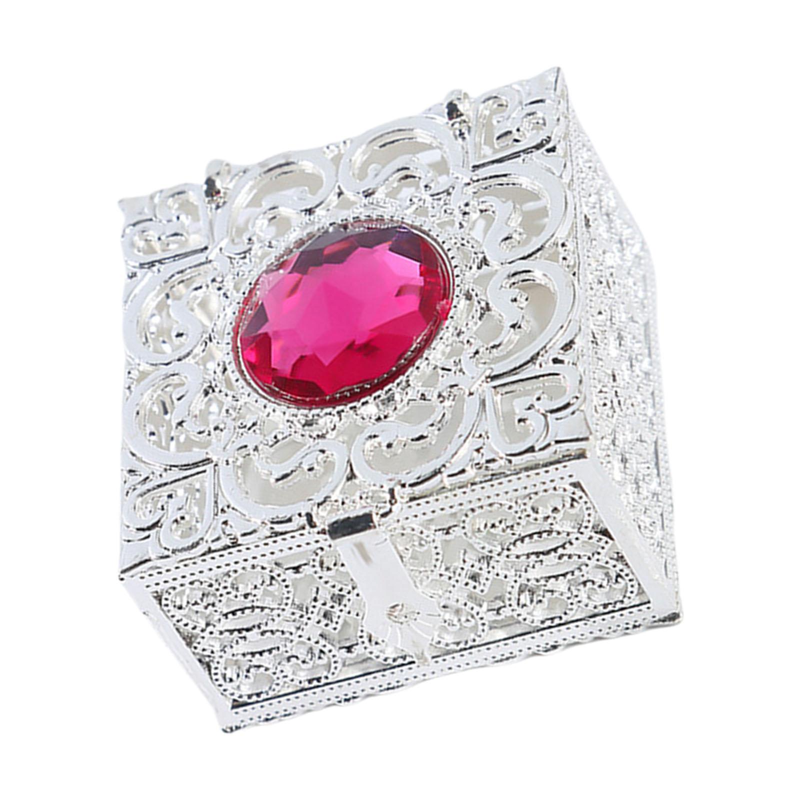 

Маленькие органайзеры для украшений в винтажном стиле Стильная шкатулка для демонстрации украшений Портативный держатель для хранения для спальни или для подарка серебряный