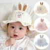 Cute Rabbit Baby Girl Bucket Hat Lace Ruffle Fisherman Cap for Toddler Kids Adjustable Drawstring Basin Caps