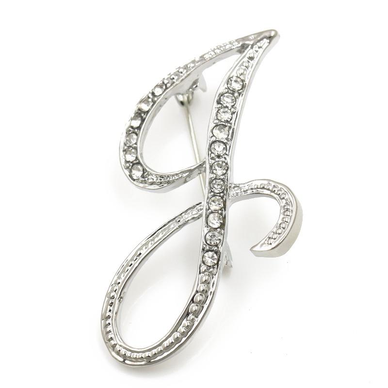 Dopis brož Příslušenství Pin Brož slitina Móda Angličtina živůtek Kostým Plný diamant vykládaný vodou