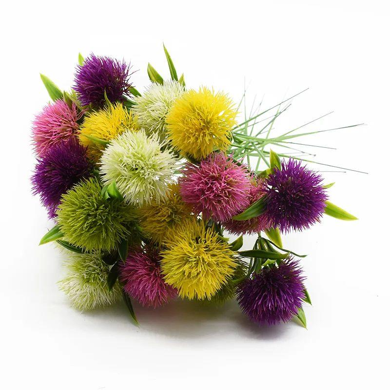 5/10pcs Artificial Plants Dandelion Bouquet Vases For Home Decor Wedding Decorative Fake Flowers Needlework Ornamental Flowerpot