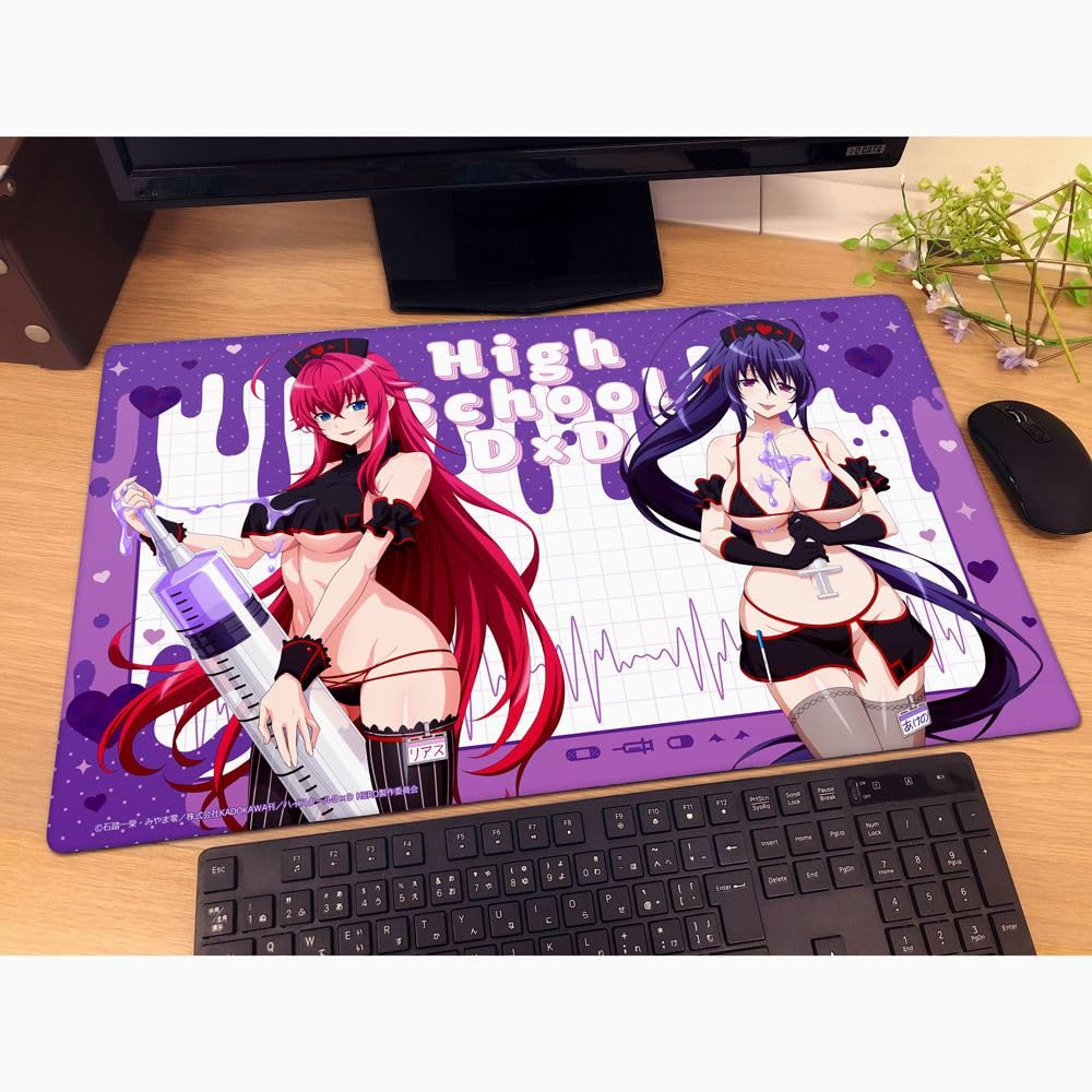 High School DxD HERO Original Rubber Mat Gremory Akeno H350 x W600 x D2mm Key-th (Rias & Himejima/Black Nurse) Approx. Polyester/Rubber