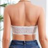 Front-Buckle Lace Strapless Women's Tube Top: Enhances Bust, Non-Slip, Breathable, Beautiful Back, White.