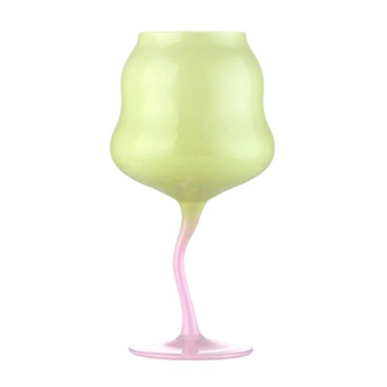 Yangyizhi Glass Goblet, Wave Cup, Creative Decorative Cocktail Glassware, Novelty Bar Goblet Tool for Wine Cocktails Juices