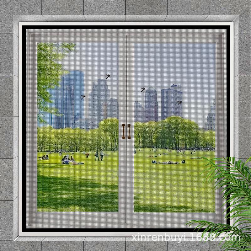 Velcro Mosquito Proof Screen Curtain: Easy-Care, No-Punch, Self-Adhesive Window Net for Ventilation