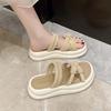 Fairy style slippers female summer wear high heels foreign style beautiful not tired feet muffin women's shoes 2025 new thick-soled sandals