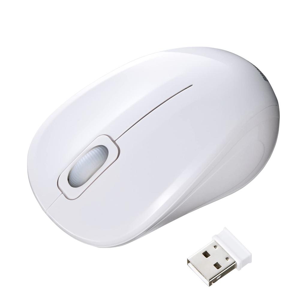 Sanwa Supply Silent Wireless Blue LED Mouse Antibacterial, (White) MA-WBSK315W