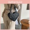 Urban Minimalist Pu Heart Shaped Shoulder Bag With Chain Strap For Daily Use