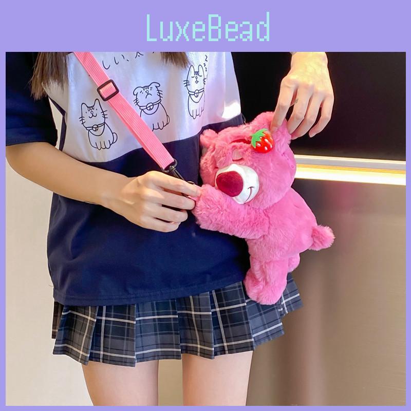 Lotso Cartoon Cute Crossbody Bag Adorable Plush Toy Girls Child Fun Accessory