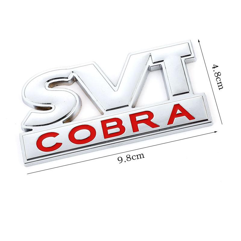 Car Sticker SVT COBRA Emblem Badge Rear Trunk Decal Front Hood Grille for Mustang Shelby SVT Cobra F150 F250 F350 GT Fiesta