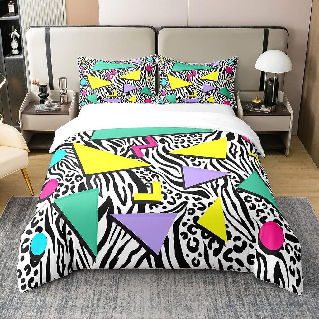 Hippie Flower Three-Piece Quilt Cover 3D Digital Printing Bedding Set Bed Cover