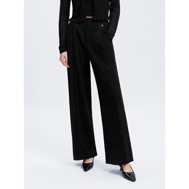 PEACEBIRD Women s Knitted Wide-Leg Casual Trousers M