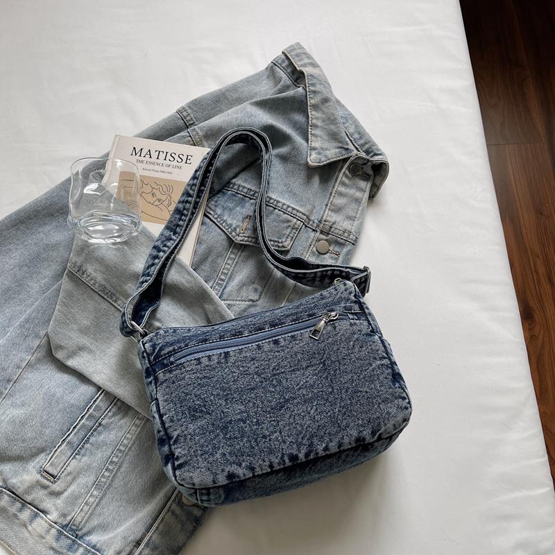 Women's Crossbody Bag Denim Bag Commuter Solid Color Shoulder Crossbody Bag