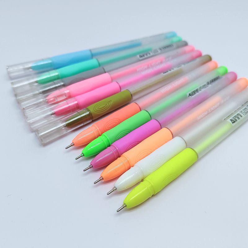 Oudemei 12-Color Pastel Highlighter Journal Pens, Watercolor & Outline for Drawing, Notes & Doodling, 1.0mm White Tip.