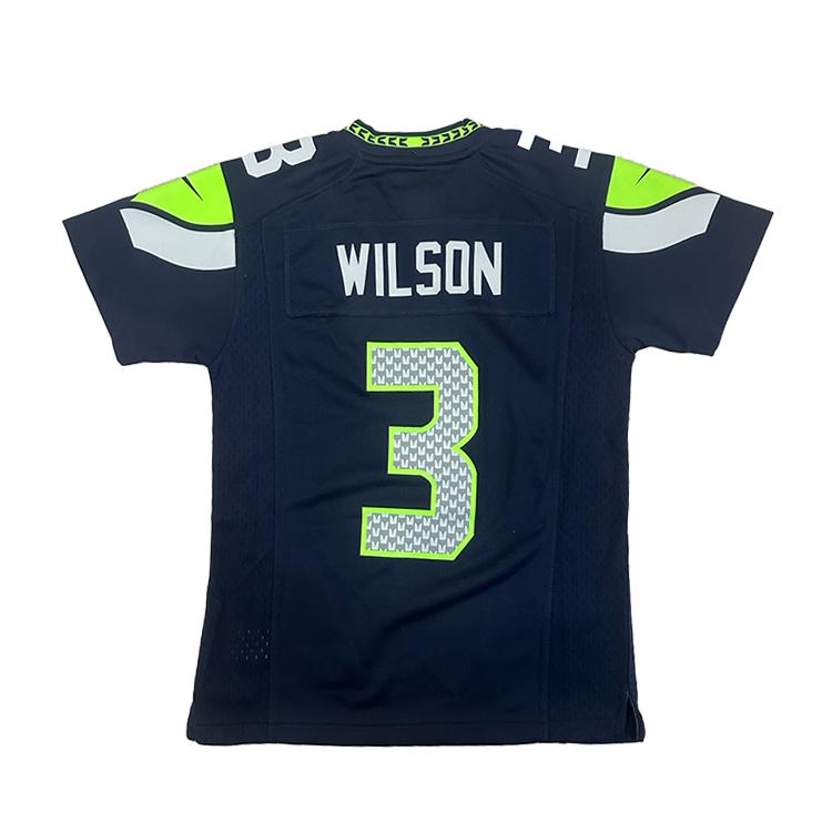 Nike Koszulka NFL Seattle Seahawks Logo Marki Wygodna Krótki Rękaw Dziecięce Granatowy 3Z1B7N1P9-WILSON