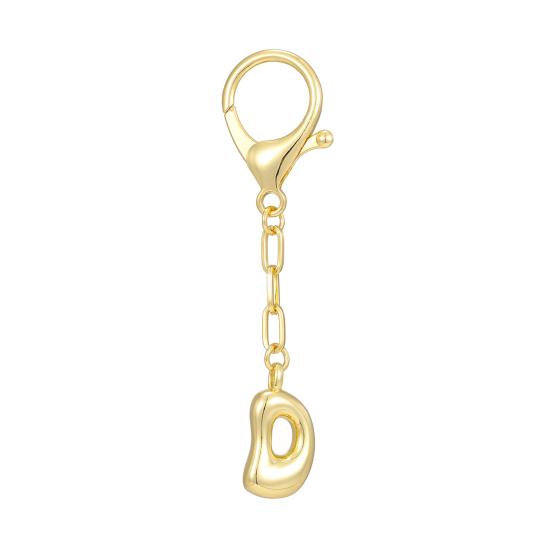 Letter Keychain Mini 3D Alphabet Charm Matte Glossy Golden Plating Key Chain with Lobster Clasp Bags Keys Bracelets Accessories