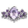 Accessories1pc Fashion Design Stylish Inlaid Purple Synthetic Zircon Ring for Everyday Wear Jewelry