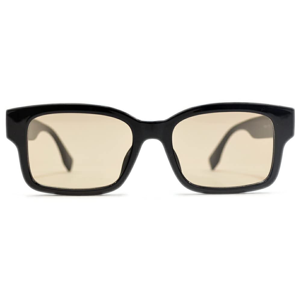 [MERRY PLEASURE] Sunglasses, Fashion Glasses, Men's & Women's, Square Shape, Light Colored Lenses, Flat Lenses, Black, Demi Brown, Gray, Smoke, Blue,